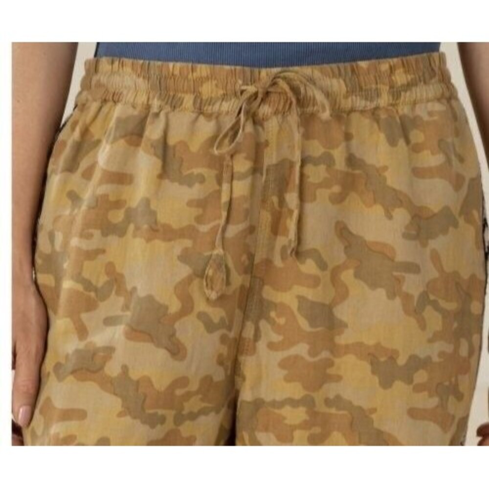 Sundance‎ Catalog Gold Linen Blend Constas Cargo Jogger Pants Women Size M - Picture 10 of 14